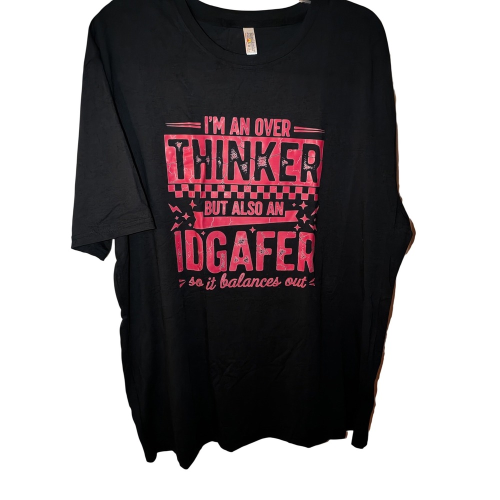 Royal Avalon Sun-Ray Overthinker IDGAFER Graphic T-Shirt Black XL UPF 50+ UV